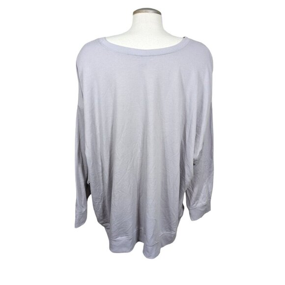 Torrid 5 Eyelet Sweatshirt Plus 5X Gray French Terry Crew Neck Drop Shoulder - Picture 4 of 6